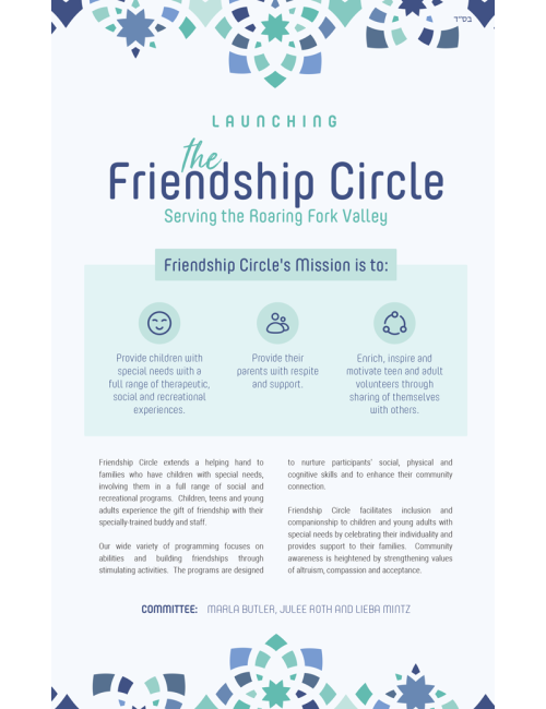 Friendship Circle Launch Flyer
