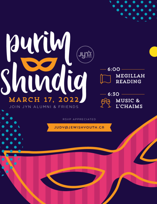 Purim Shindig Social Media Post