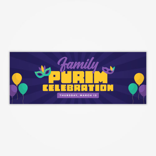 Family Purim Celebration Banner