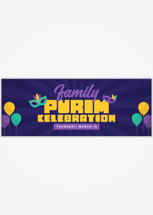 Family Purim Celebration Banner