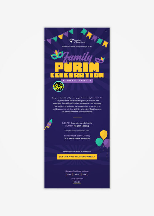Family Purim Celebration Email