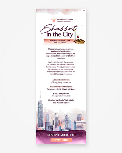NY Shabbaton Email